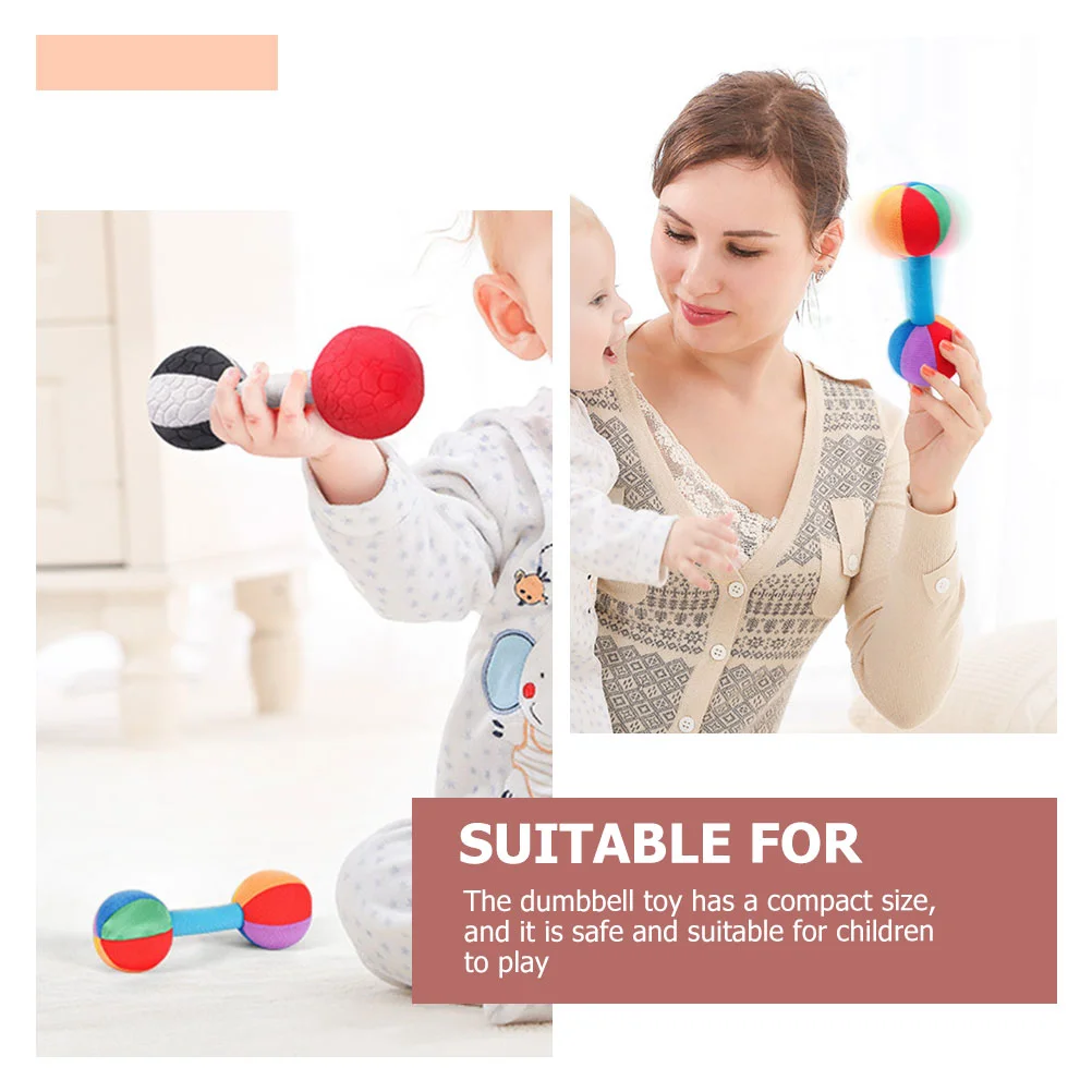 Baby Grip Dumbbell Barbell Supple Small Dumbbell Barbell Funny Baby Dumbbell Barbell Infant Soothing Barbell