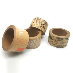 Customized productCustom logo Printed Carton Packing Self Adhesive Waterproof Kraft Paper Tape