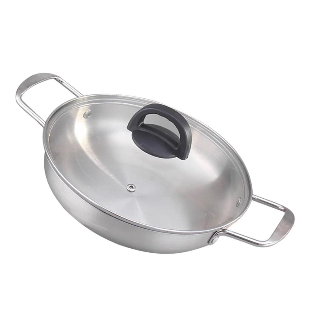 

Stainless Steel Korean Style Noodle Pot Dual Handles Lid Spill Resistant Cooking Pot Ramen Soup Porridge Cooker Induction Stove