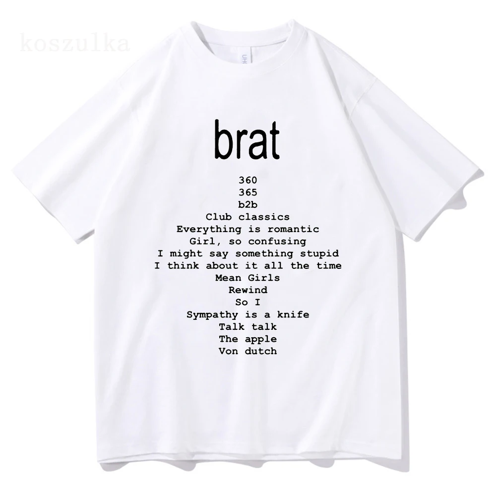 男性と女性のためのグラフィックコットンTシャツ,チェッカーガーリーxcx,brat 2024,原宿服,ヴィンテージ服,ユニセックス