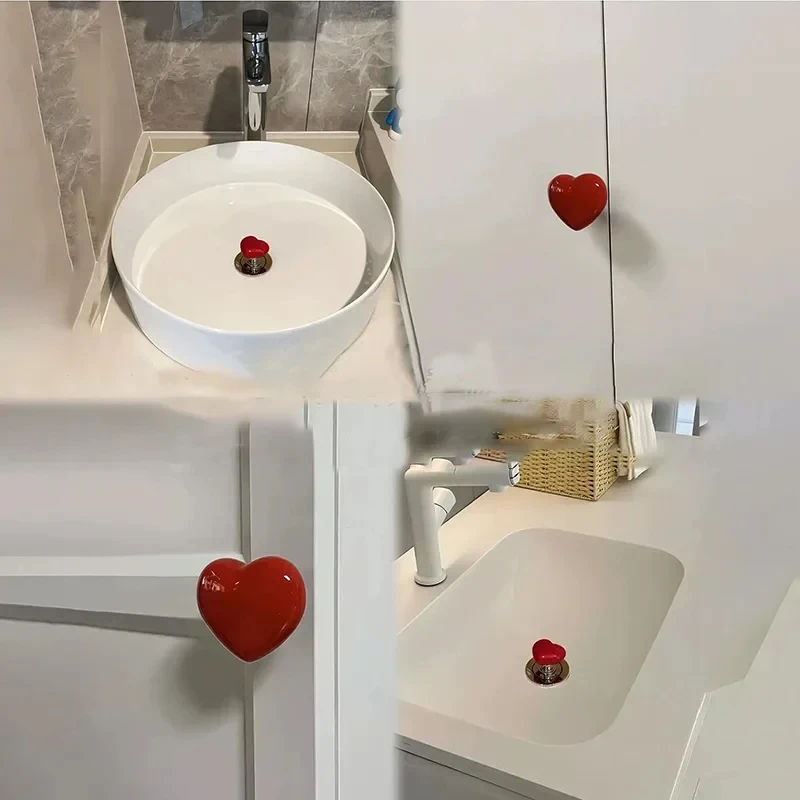 Handle Toilet Press Button Heart Shaped Press Tank Push Switch Toilet Bathing Room Decor Water Press Flush Button Home Tools view 4