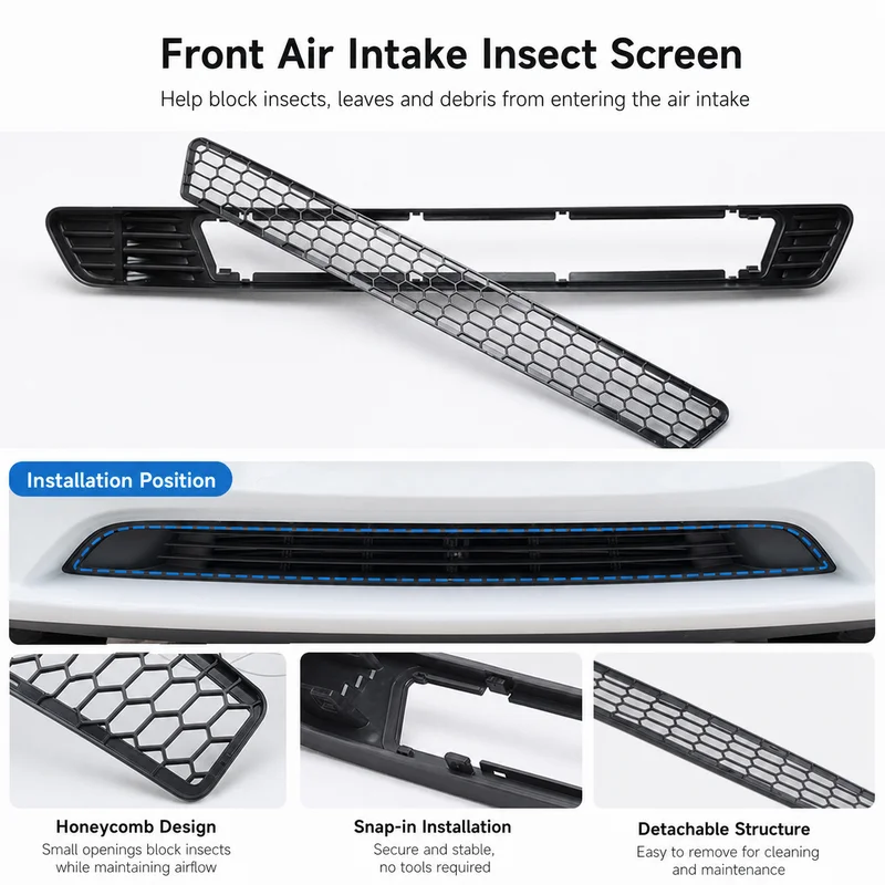 For Tesla Model 3 Model Y Removable Insect Proof Net Air Inlet Protective Cover Car Mod Accessories