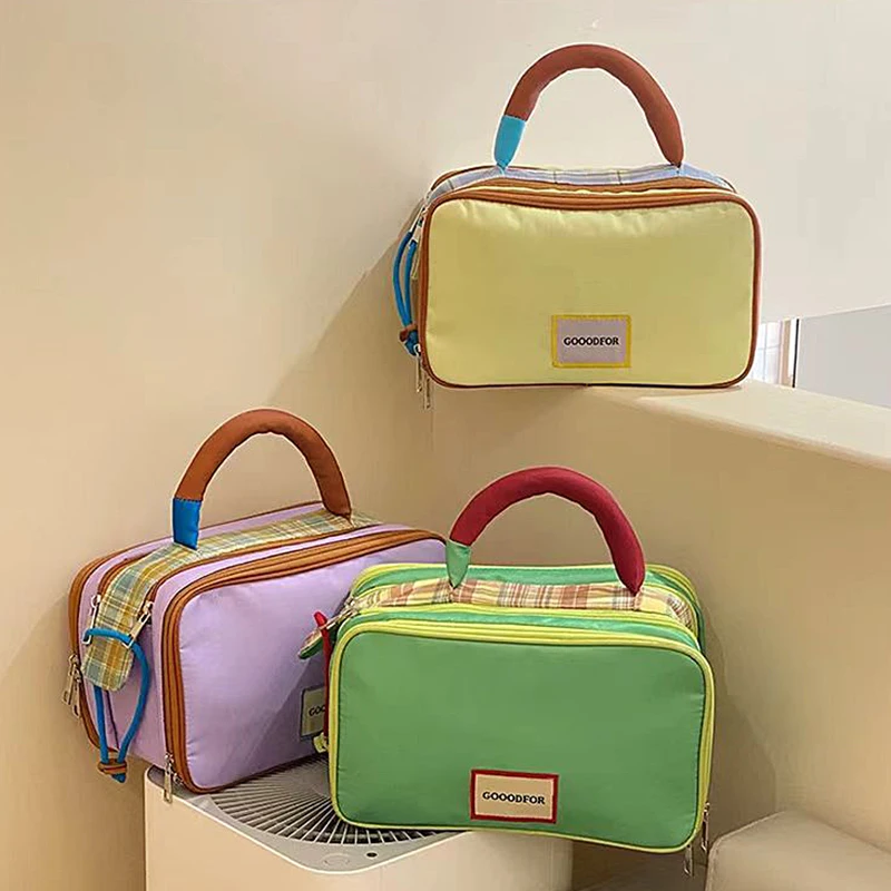 Fashion Woman Travel Cosmetic Bag Multi Compartments Portable Lovely Toiletry Bag Storage Organizer Large Capacity Make Up Bag