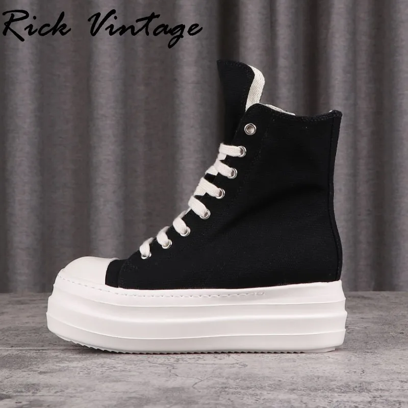 

Rick Vintage Original High Top Ankle Canvas Shoes Men Lace Up Platform Women Flats Sneakers Luxury Designer Sneaker Ro Boots