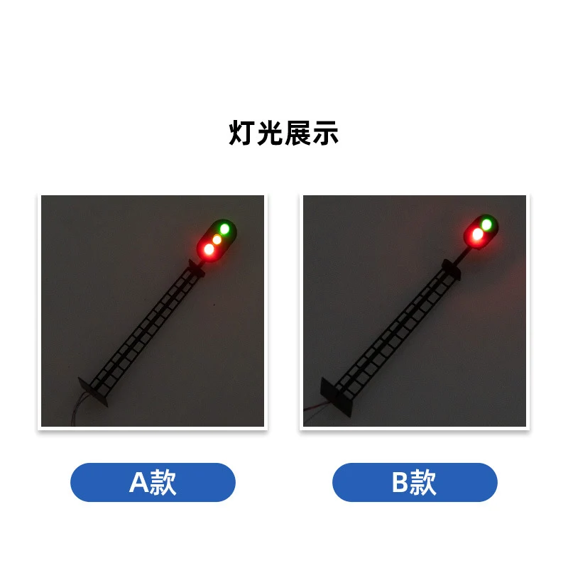 5pcs 1:87 HO Scale Model Railway Signal Light Model Train Traffic Light Red Yellow Green Light Miniature City Street Scenery