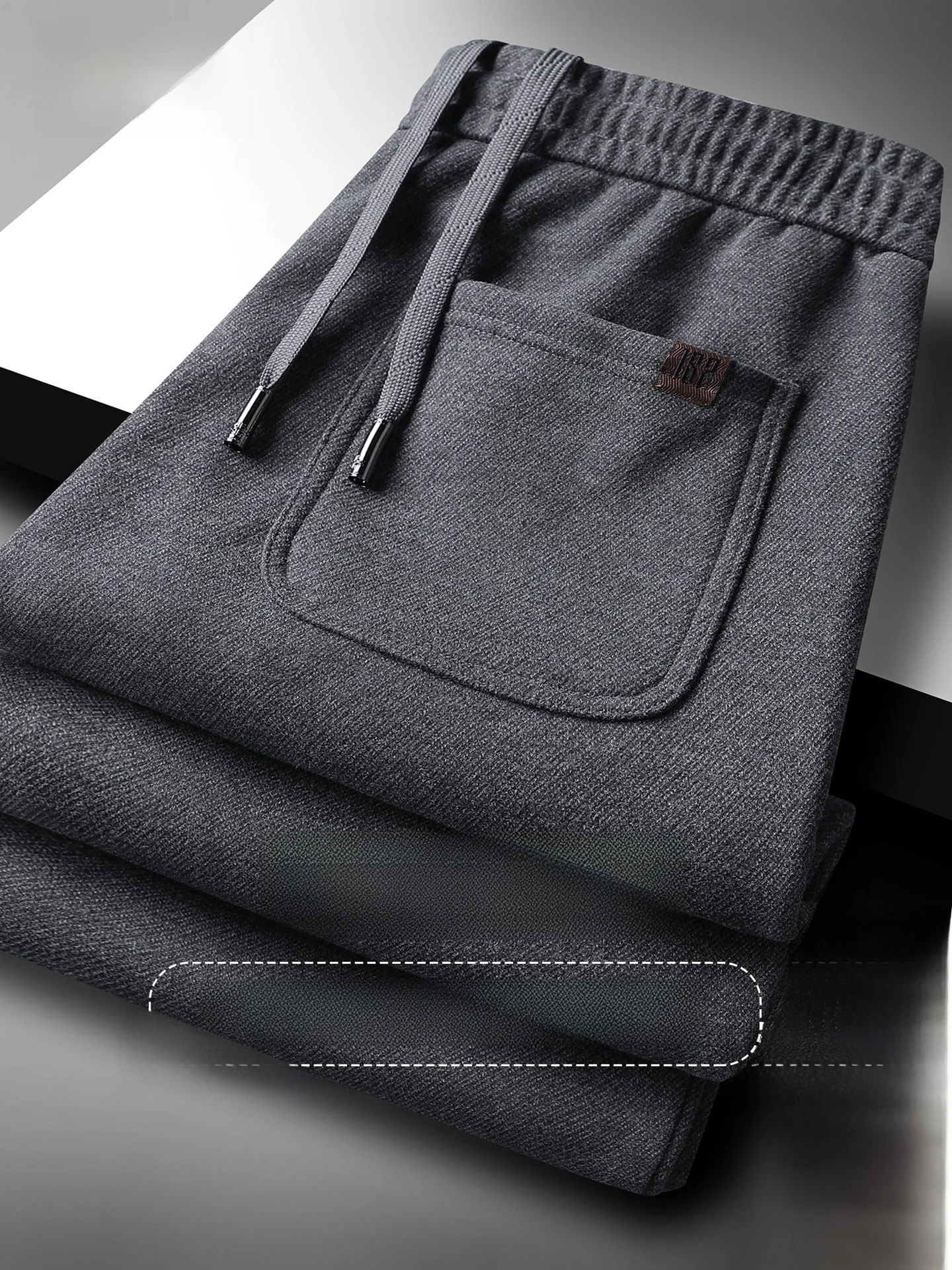 

Мужские шерстяные повседневные брюки: новая весенняя коллекция, свободный крой, прямые штанины, утепленные флисом, для делового и повседневного стиля