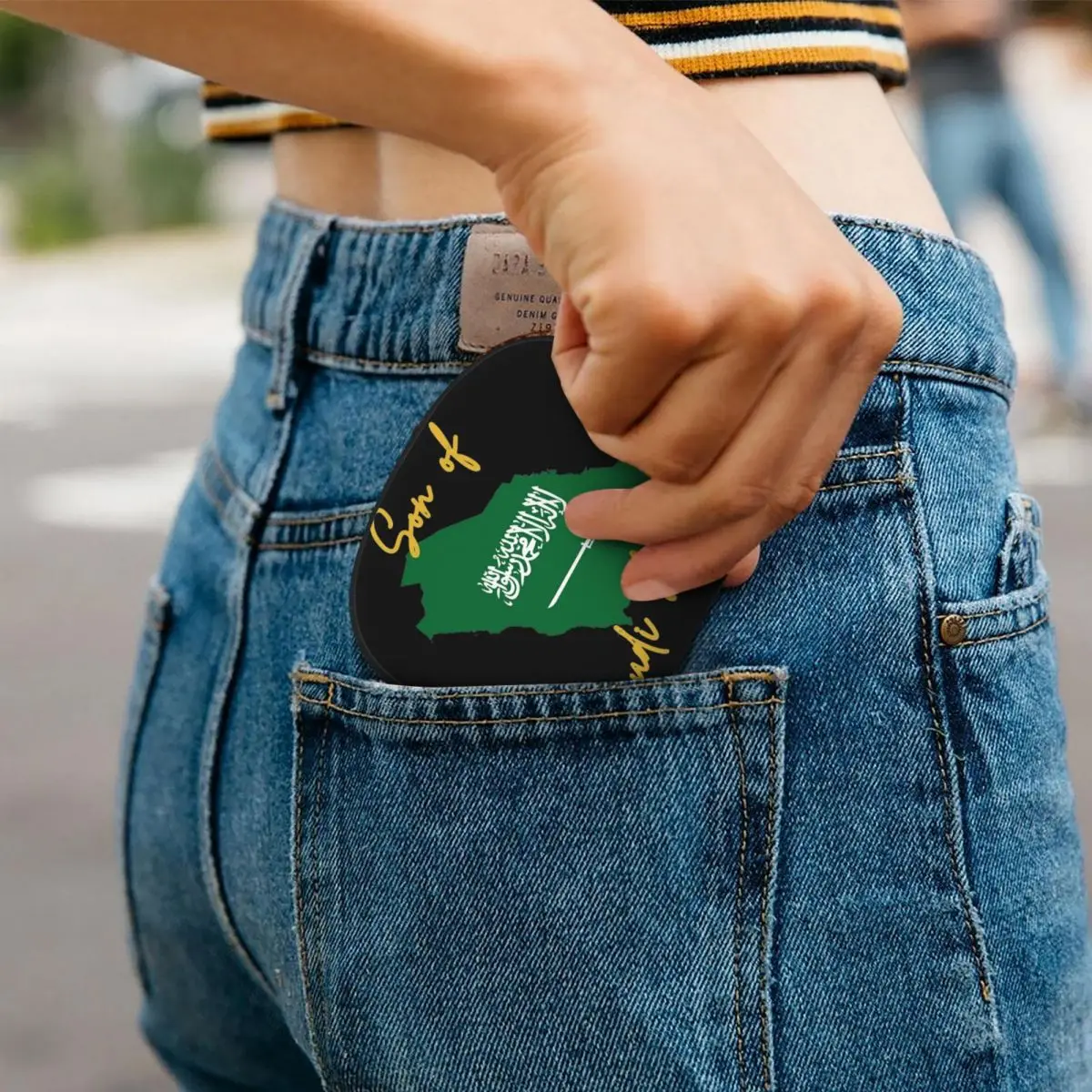 Bolsa de almacenamiento de tarjetas de monedas de cuero con bandera del mapa de Arabia Saudita, monedero de moda, billetera de gran capacidad, tarjetero portátil