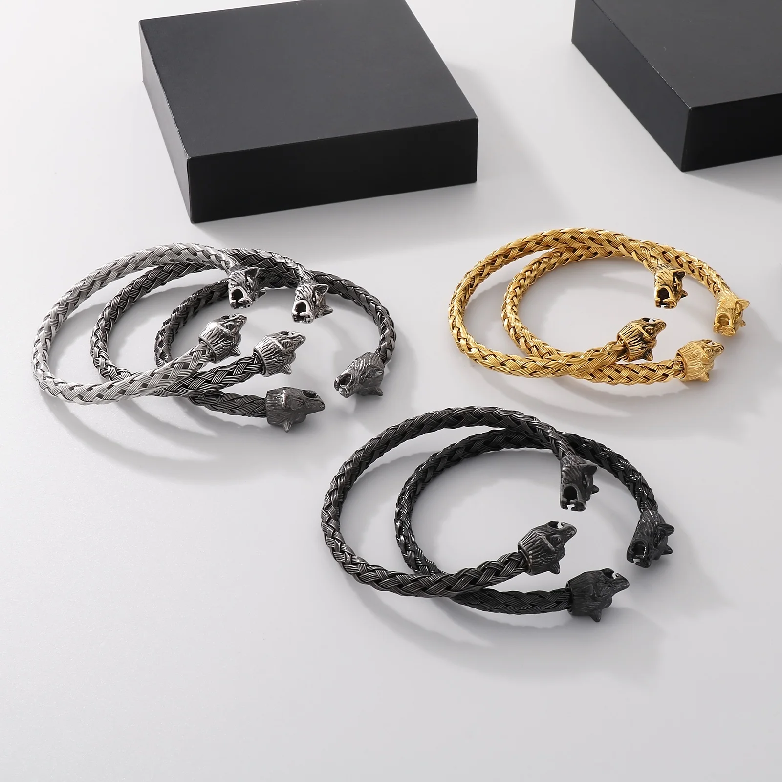 Fongten-男性用オープンステンレススチールスカルブレス - Men Accessories Bd のレビューと価格