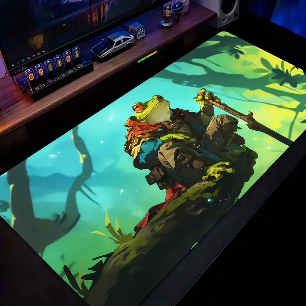 Cartoon-stijl kikker krijger anime Muismat rubber antislip Bureaumat pc-accessoires Gaming mat toetsenbord mousepad magische mat