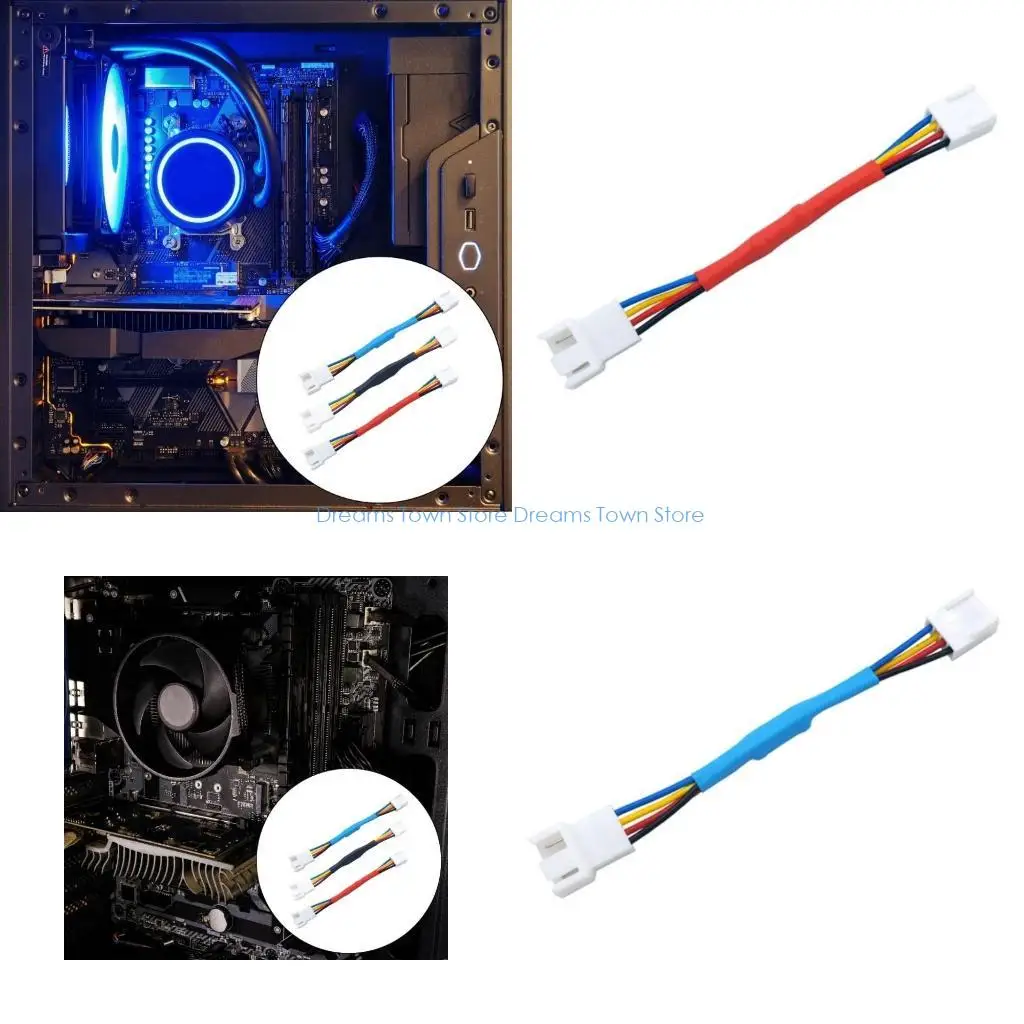 

HX6A Computer Mainboard 4Pin CPU Coolers Fan PWM Deceleration Power Cable Temperature Control Speed Mainboard Connectors