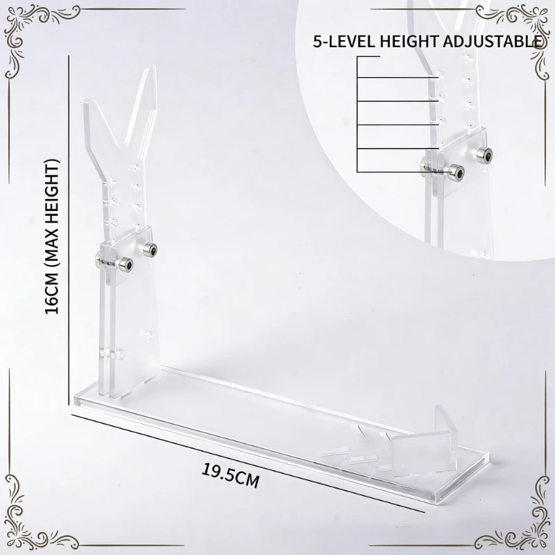 Universal Transparent Acrylic Display Bracket for Blaster Style Ornament Model, Stable Adjustable Hobby Display Stand
