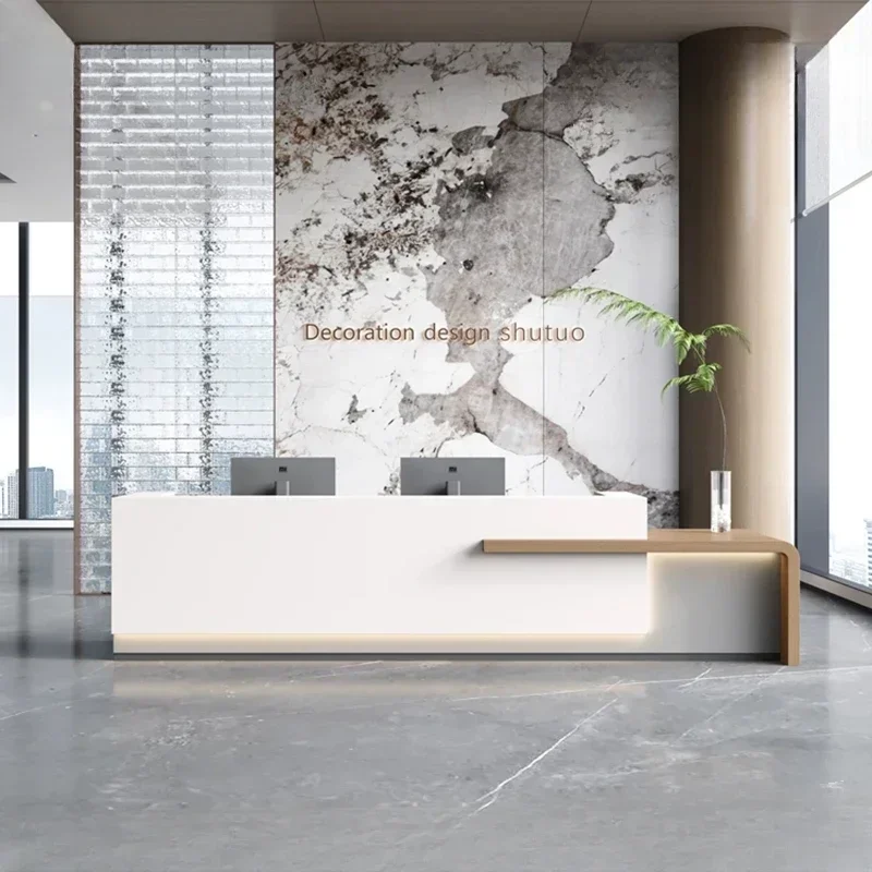 

Premium - Quality Front Desk Reception Counter Desks Table Standing Office Table Pulpits Balcao Para Salao