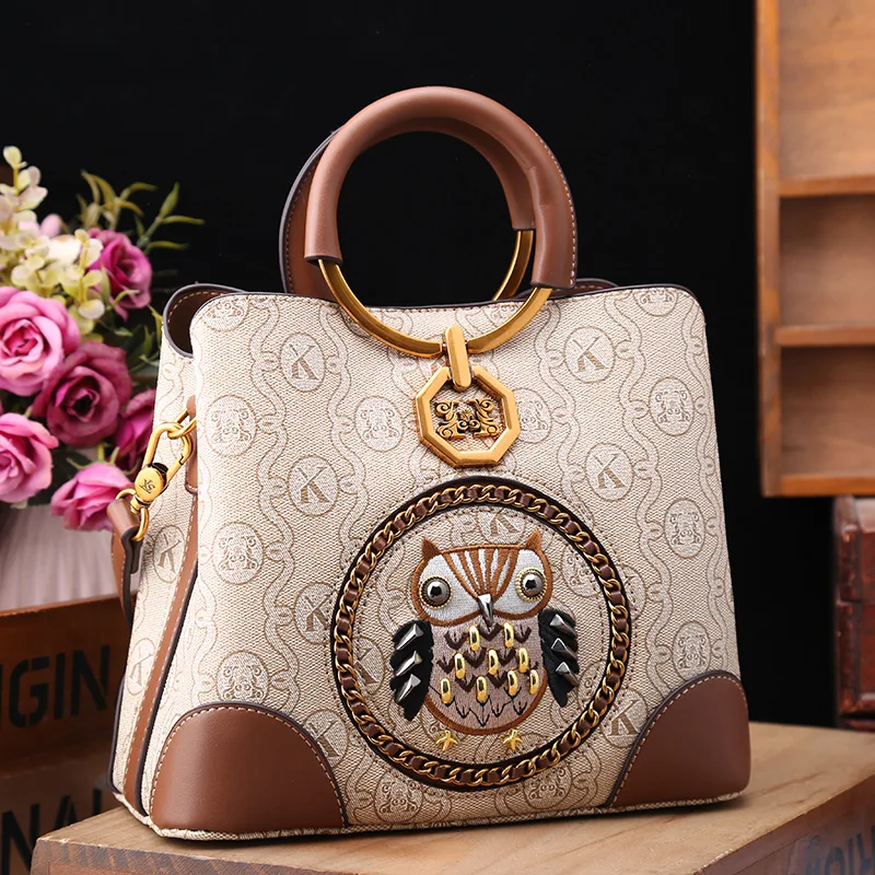 Luxury Women's Bag Brand, Fashionable Embroidered Handbag Crossbody Bag, High-end Versatile Retro Single Shoulder Tote Bag