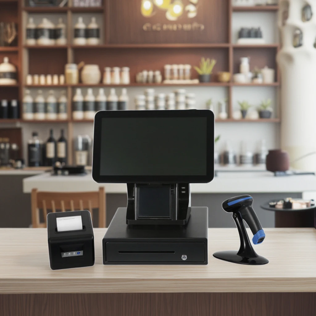 

Jepower 15.6-Inch Android POS Terminal Dual Screen Cash Register with Touch Screen 55mm Printer for Supermarket & Restaurant Use