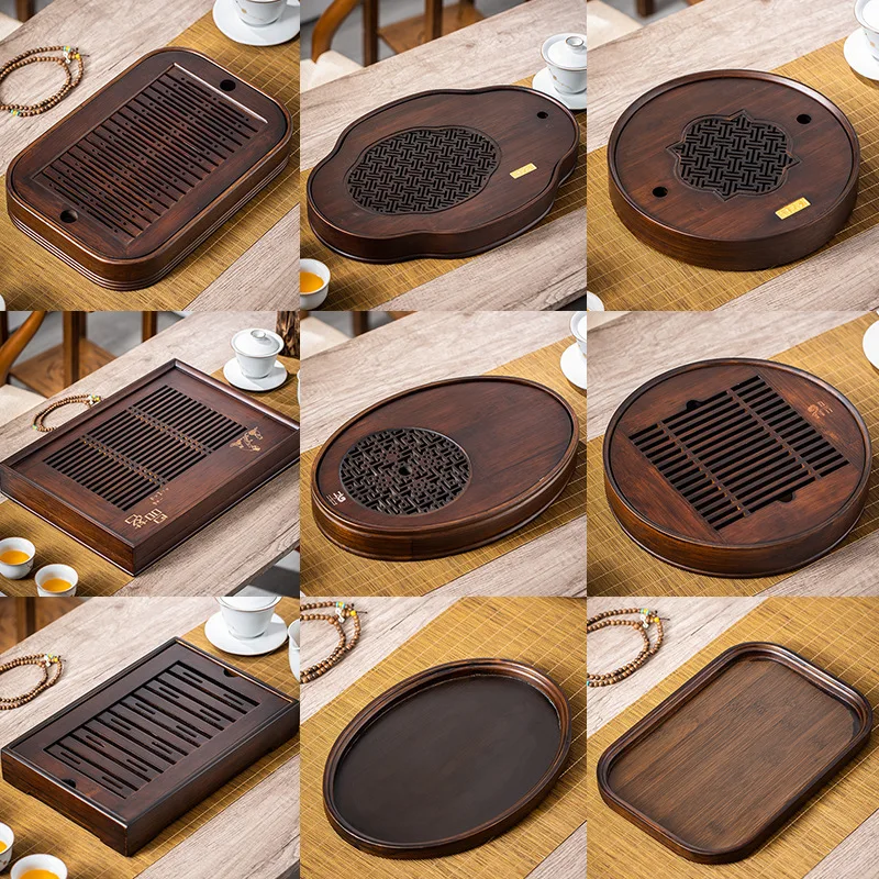 

Household Vintage Bamboo Tray Small Water Storage Tea Table Chinese Tea Set Storage Tray Living Room Custom Trays Decorative