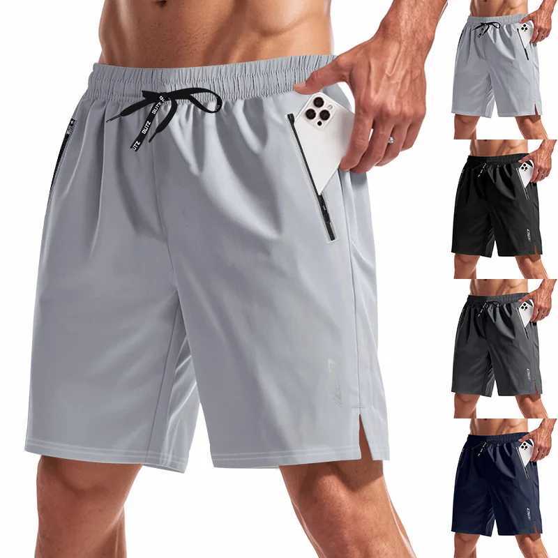 Men's Slight-Stretch Loose-Fit Reflective Night Running Functional Quick-Dry Beach Sports Casual Shorts, Plus Size
