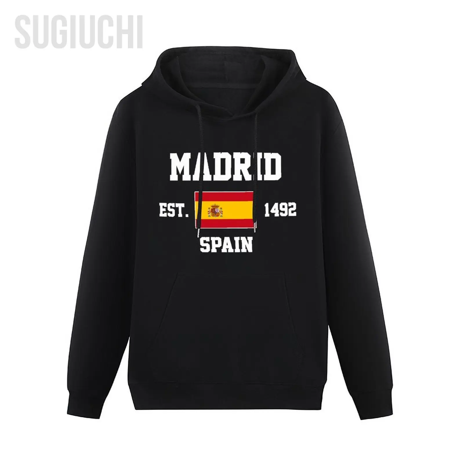 Men Women Hoodies Spain EST.1492 Madrid Capital Hoodie Pullover Hooded Hip Hop Sweatshirt Cotton Unisex