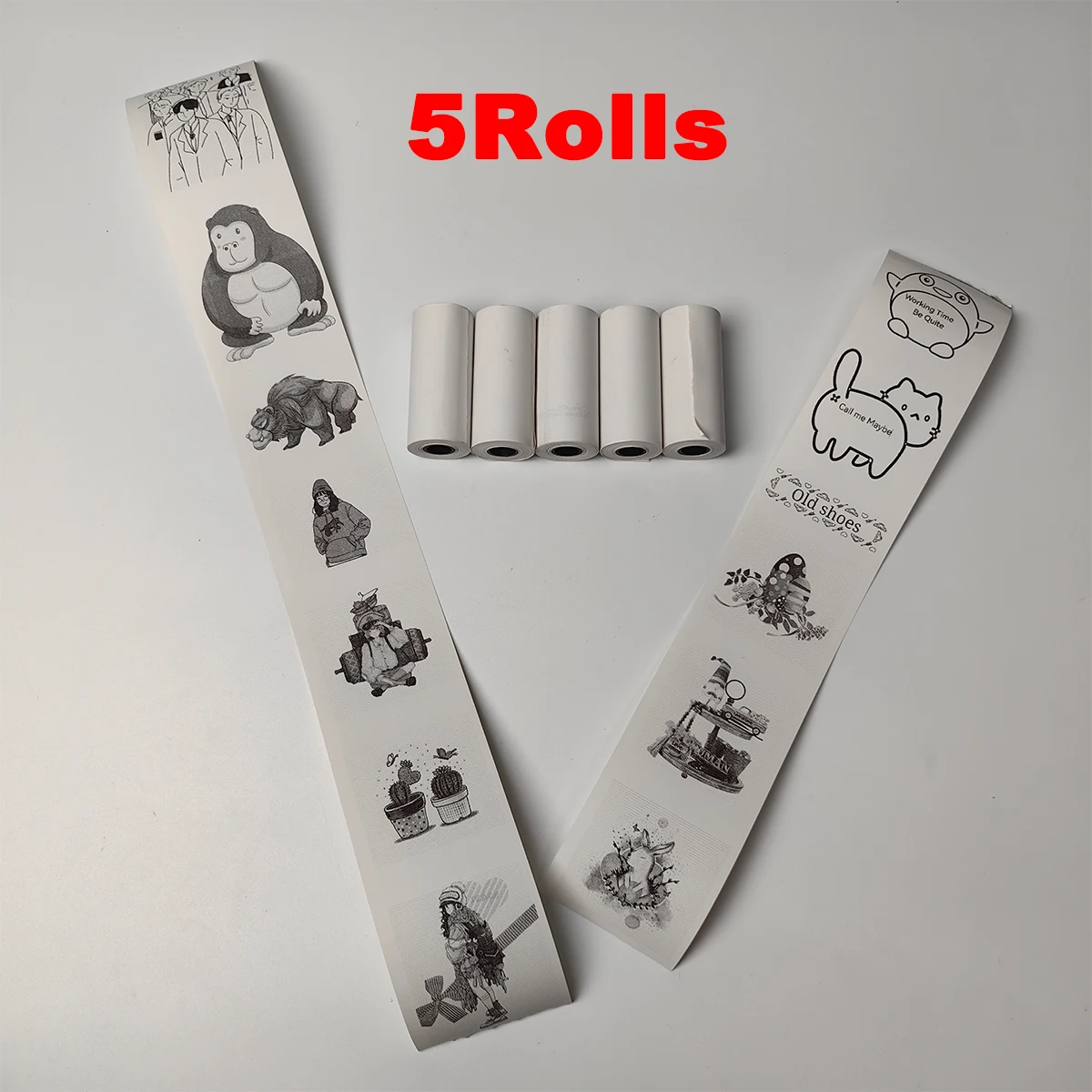 16rolls tepelný knihtiskař doklady 57x25mm samolepící tepelný doklady HD barva označit tiskáren pro bez inkoustu mini přenosné knihtiskař