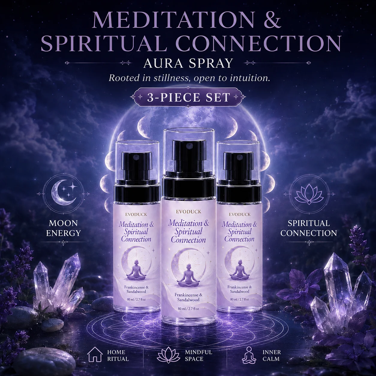 Home Spray Fragrance - EVODUCK Set 3PCS Semprotan Aura &