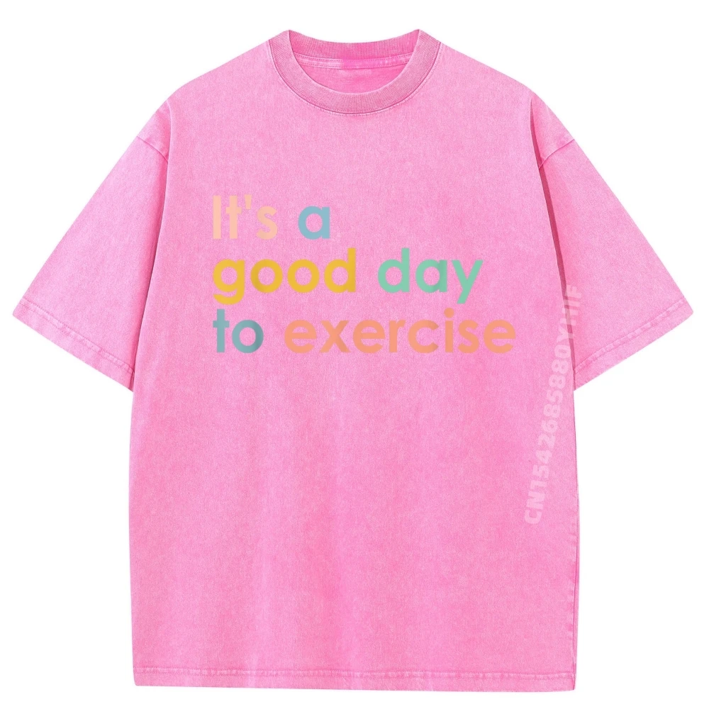 إنه يوم جيد لممارسة معلم البولي ايثيلين مضحك الصالة الرياضية ممارسة الملابس الجرافيك تي شيرت الرجال المتضخم غسلها جديد في بلايز وتي شيرت