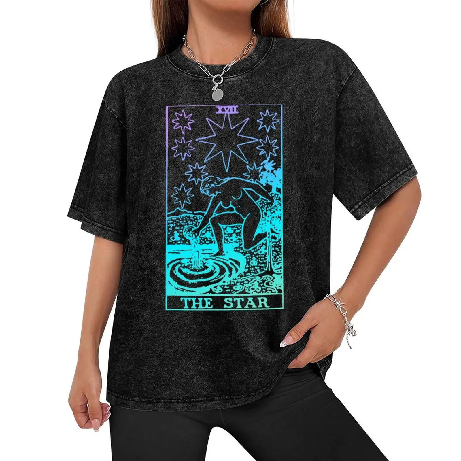 The Star Tarot Card Rider Waite Witchy T-Shirt for a boy street wear graphic shirts tops shirts men graphic