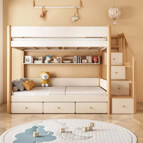 Latest Design Bedroom Furniture Wooden Kids Bed With Barriers Children's Bed Baby's Crib