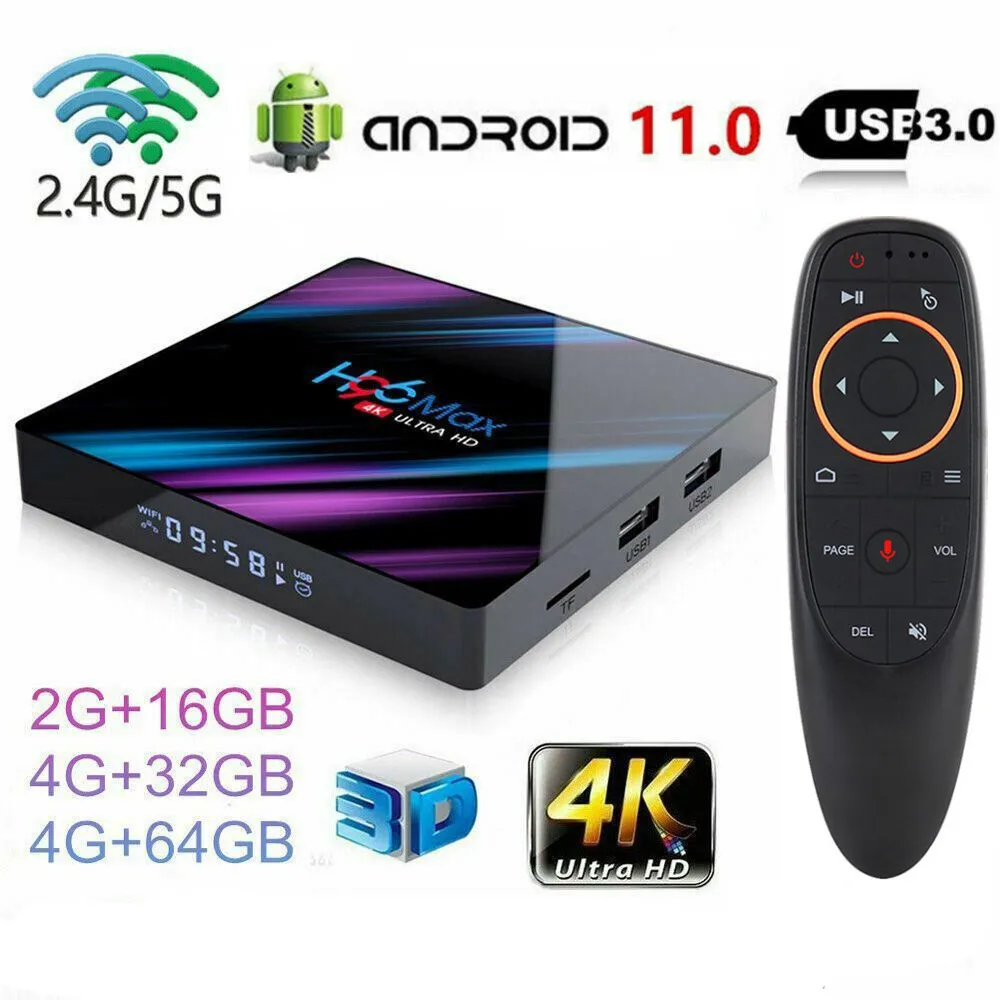 

Smart TV Box Android 11 H96 MAX RK3318 4G 64GB 32GB 4K Google Voice Control Assistant Wifi Media Player H96MAX TVBOX Set Top Box