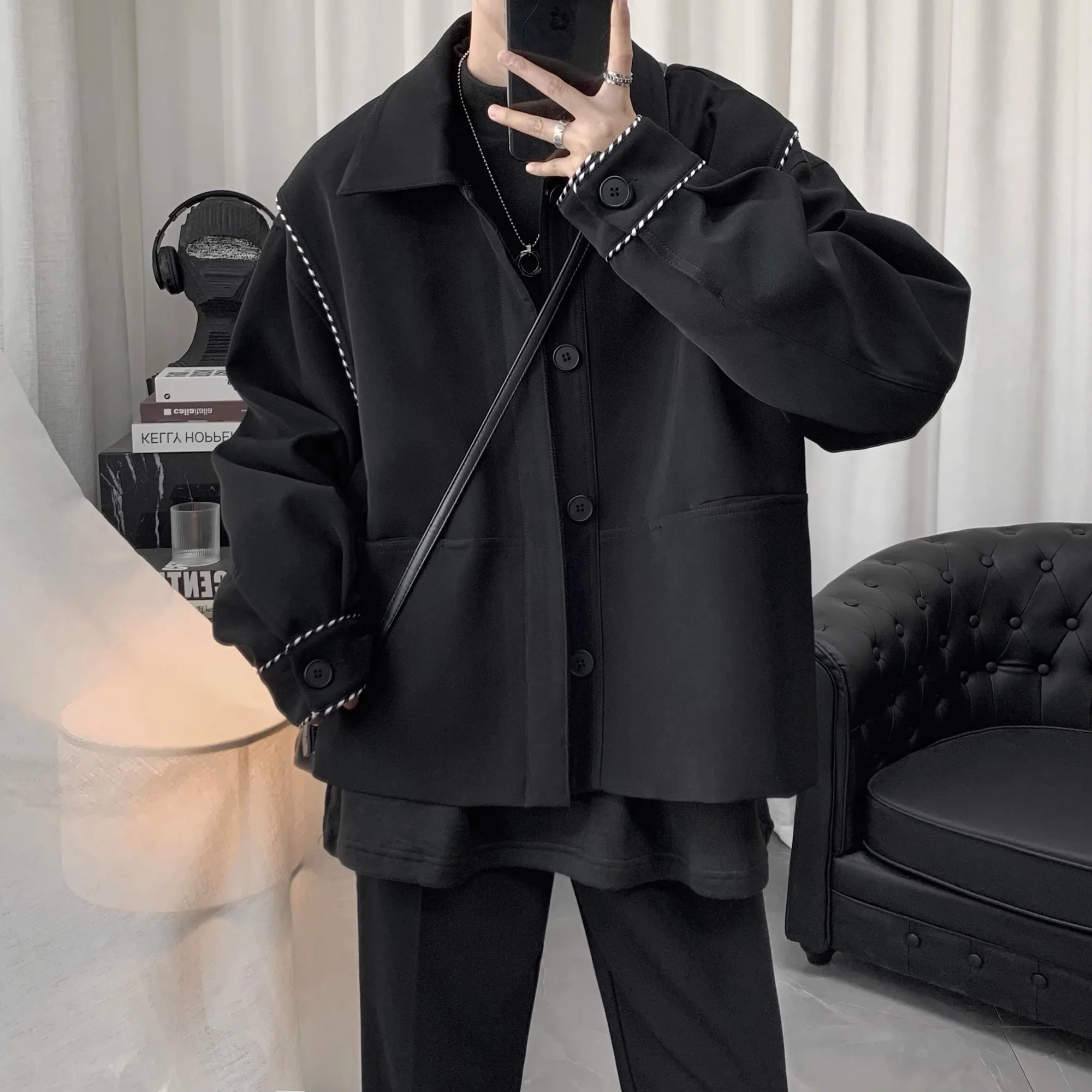 

Свободная мужская одежда Jaet, весна-осень ort Design Sensation, универсальная повседневная верхняя одежда, модная молодежная одежда чистого цвета