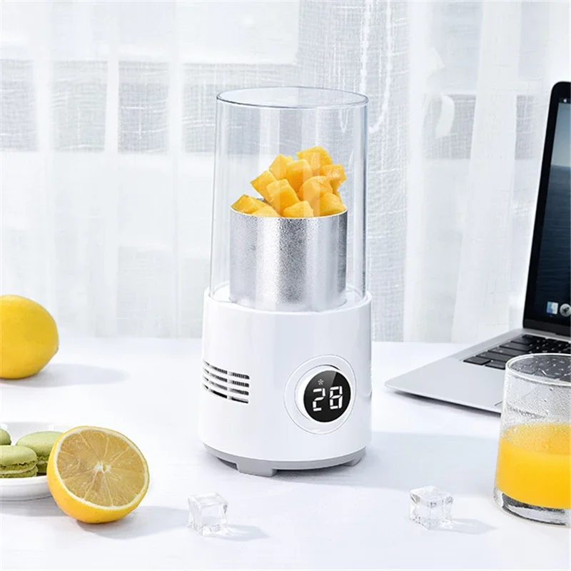 2 em 1 copo de resfriamento rápido refrigerador caneca de café mais quente para leite chá cerveja aquecimento elétrico copo de bebida de resfriamento para escritório em casa