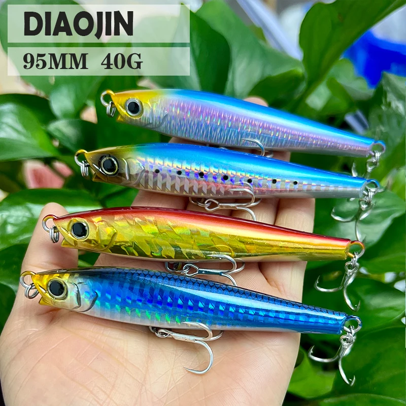 Heavy Minnow Fishing Lure 95mm 40g Wobblers Long Shot Casting Sinking Jerkbait Artificial Hard Baits Ocean Fishing Bass Bait