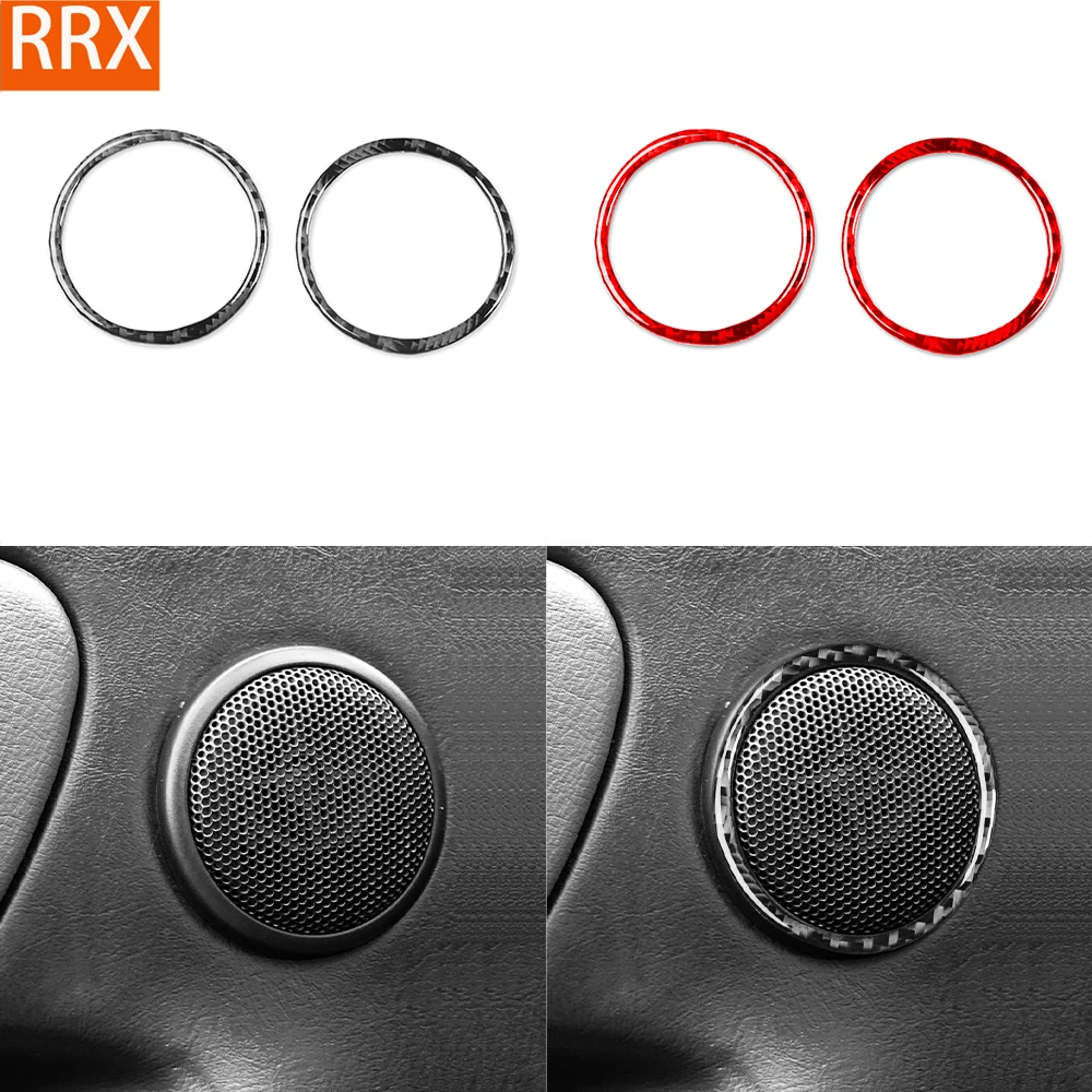 For Acura Integra 1994-2001 Real Carbon Fiber Stickers Door audio speaker Panel Trim Cover Car Accessories Interior decorative