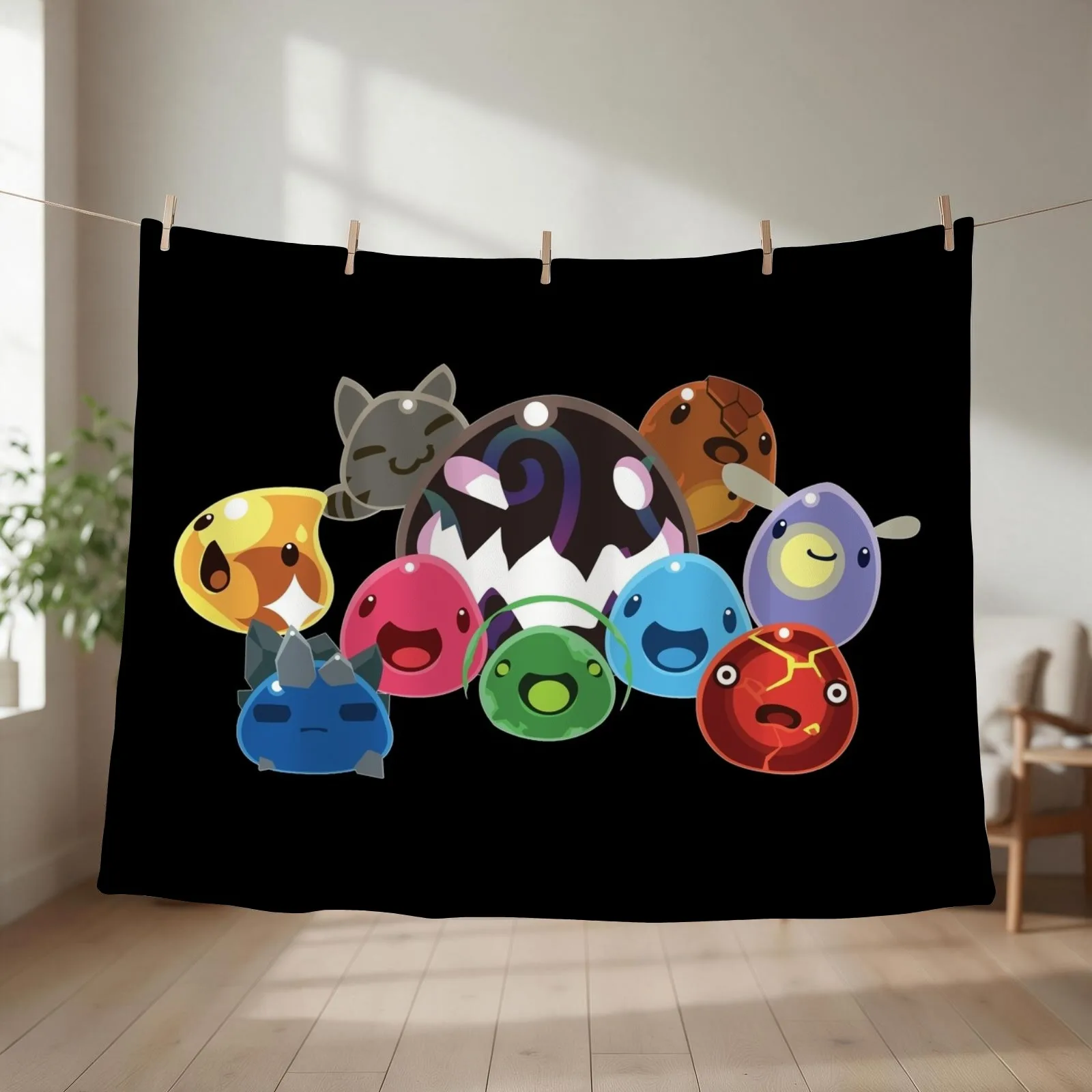 Slime Rancher Slimes Throw Blanket couch cozy soft plush fuzzy picnic outdoor blanket