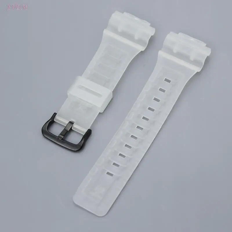 Rubber Solid Color Watchband For Casio AQS810 W-735 AEQ110 W735 Silicone Strap Durable Wristband Convex 18mm Watch Accessories