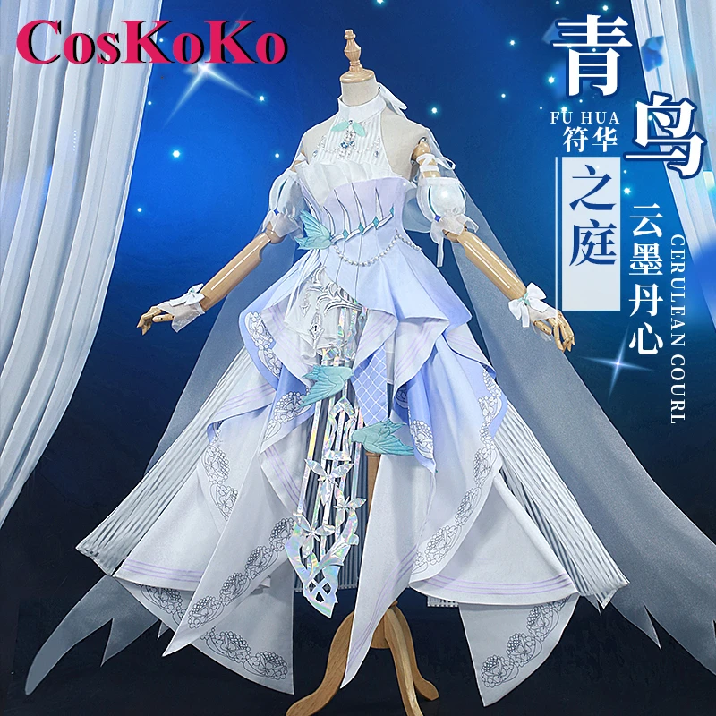 【Auf Lager】CosKoKo Fu Hua Cosplay Spiel Honkai Impact 3 Kostüm Süßes elegantes formelles Kleid Halloween Party Rollenspiel Kleidung Neu