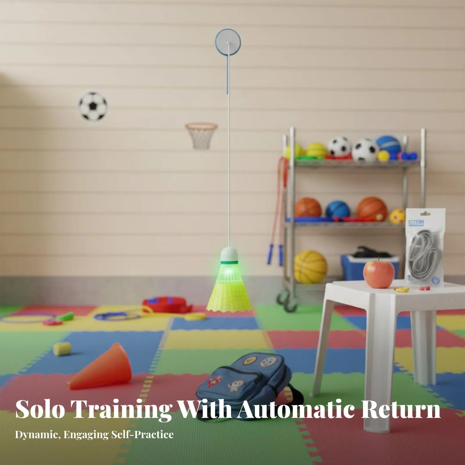 

Return Badminton Practice Tool Play at Home Solo Badminton Practice Aid Sports Equipment Height Adjustable for Beginners