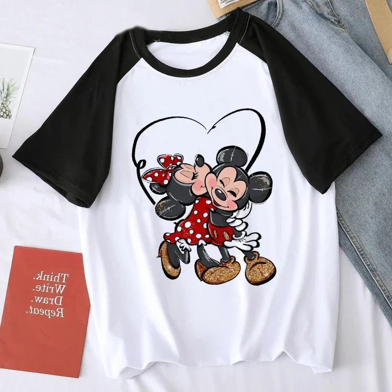 T-shirt Minnie Disney pour enfants, vêtements vintage décontractés, haut pour femme, dessins animés animés, Kawaii, Y2K, années 90