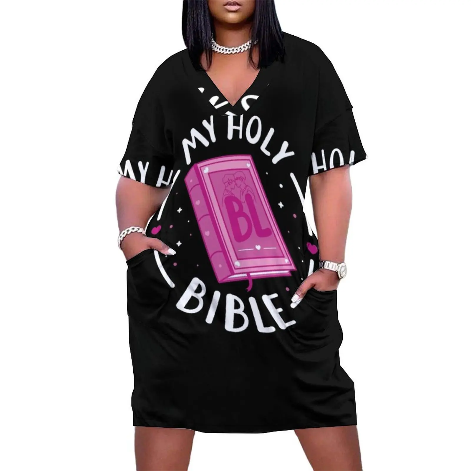 

My holy bible Loose Pocket Dress dress summer 2025 women dresses with long sleeves evening dress woman