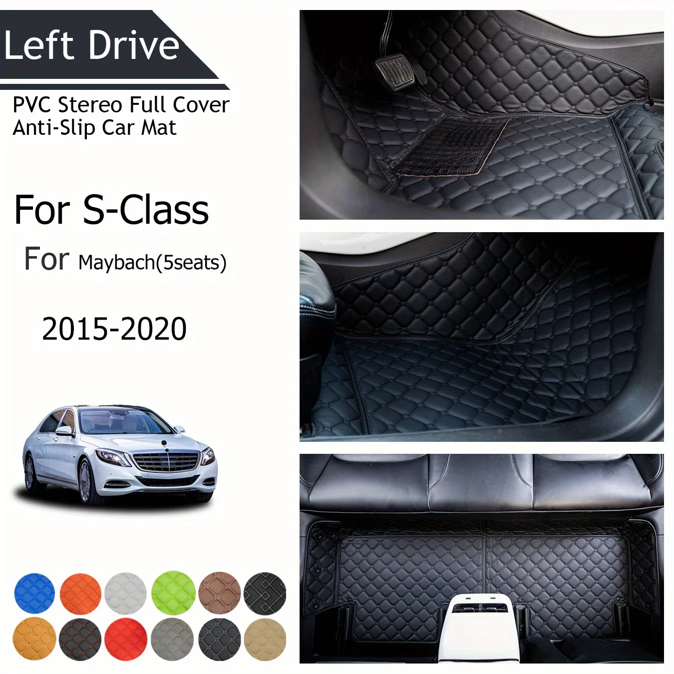 

【LHD】For Mercedes-Benz For S-Class Maybach(5seats) 2015-2020 Three Layer PVC Stereo Full Cover Anti-Slip Car Mat Car Floor Mats