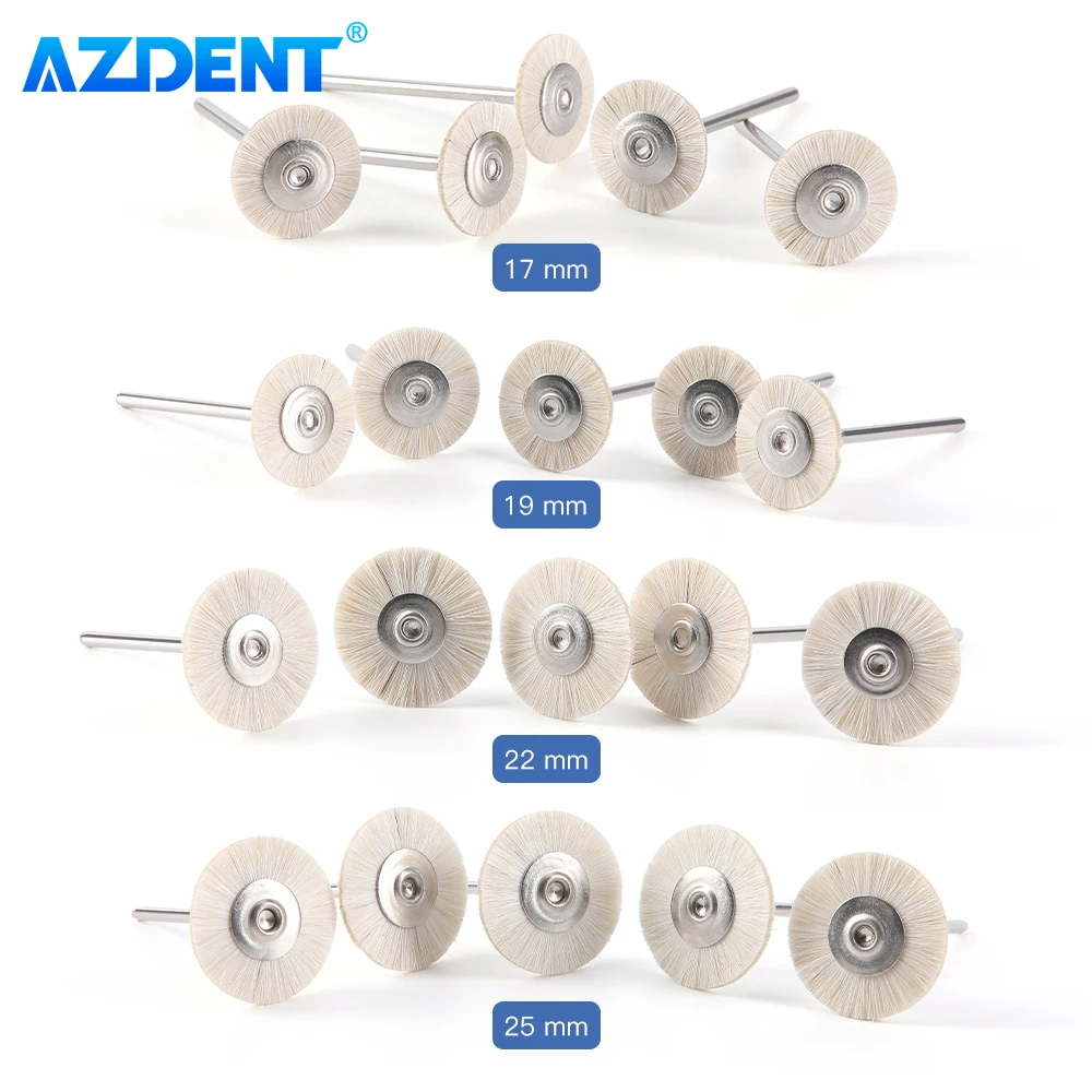 Dental Polishing Brush Grinding Head Wheel AZDENT Goat Hair Cloth Felt Cotton Alumina Silicon Carbide Polisher Dentistry Tools