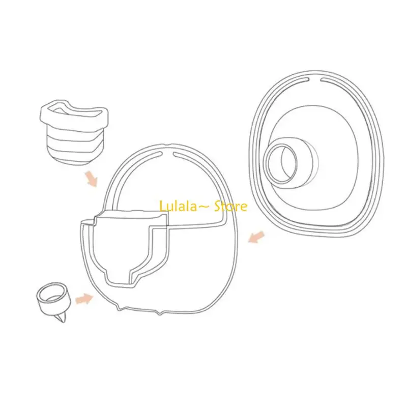 y4qa 1 مجموعة 24 مم/27 مم شفة إدراج مع كوب جامع الحليب لإكسسوارات مضخة الثدي S18/S21 مع Duckbill vaves #4