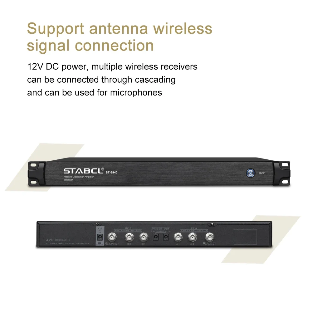 AMPLIFICADOR DE antena UHF profesional, sistema de amplificador de distribución, micrófono inalámbrico, Ultra ancho, ST-9940