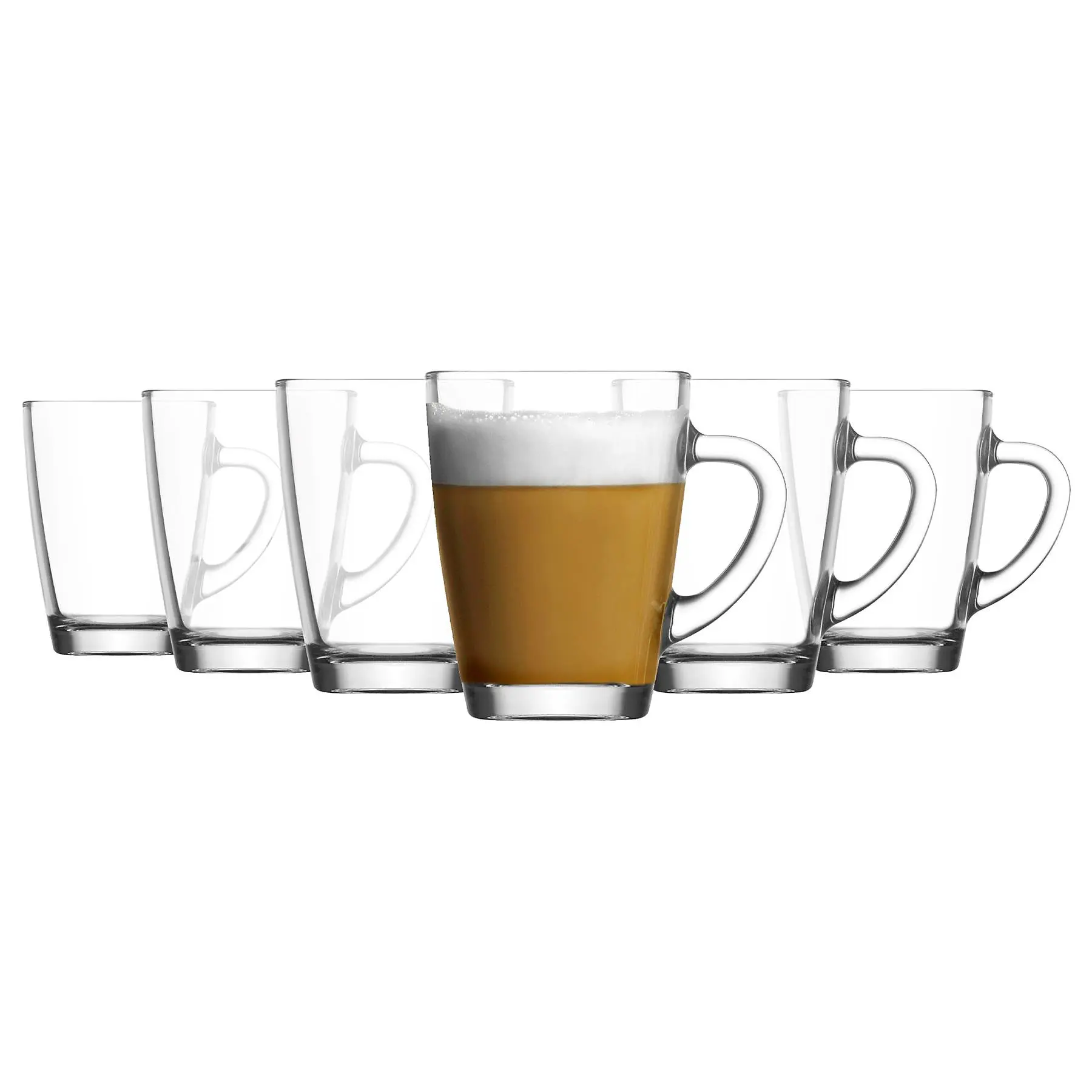 TRESV Set de 6 Tazas Transparentes Cerámica Ecológica 225ml/300ml