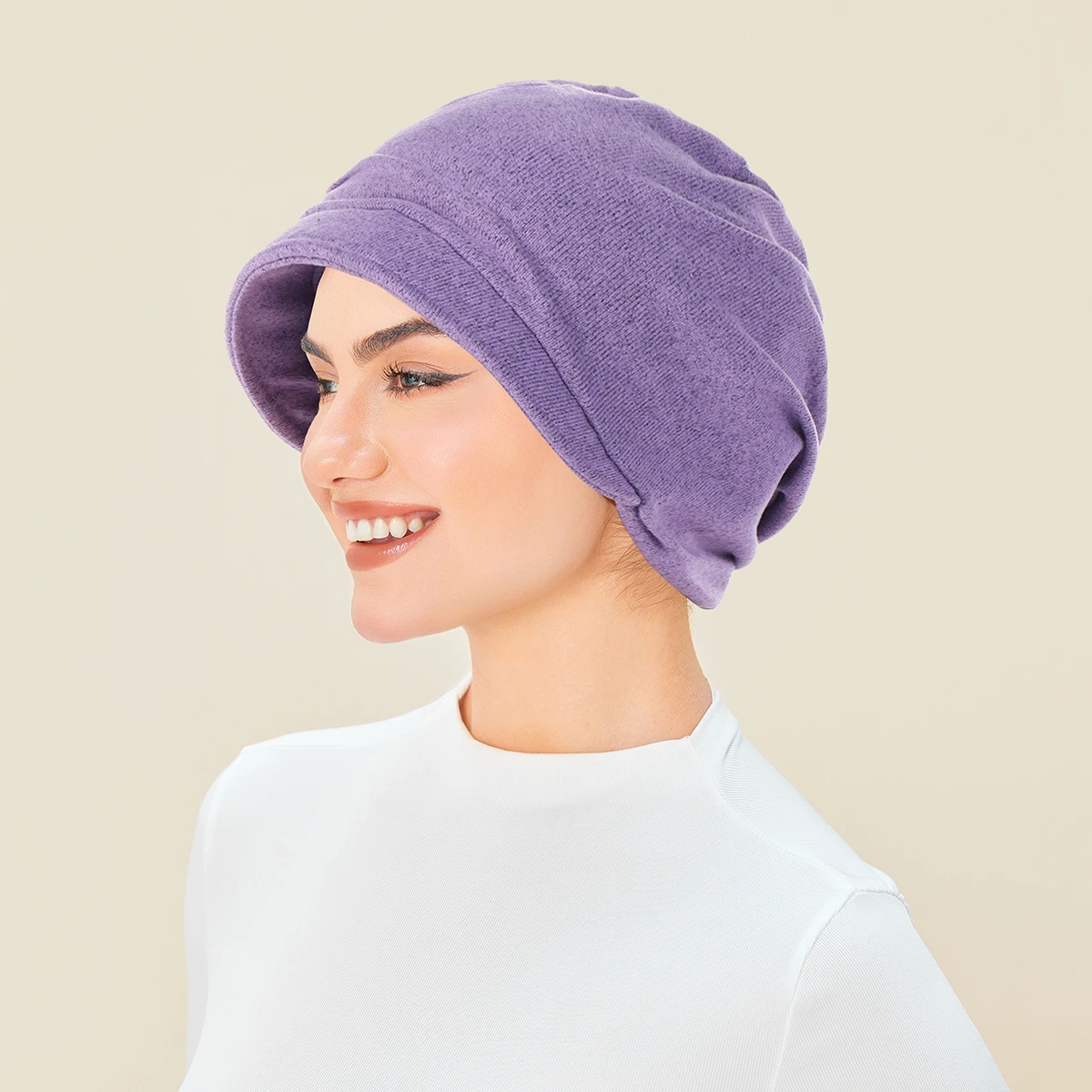 ฮิญาบแฟชั่นมุสลิมสีพื้นแบบใหม่ เนื้อผ้านุ่ม ยืดหยุ่น ผ้าคลุมศีรษะสำหรับผู้หญิง หมวกคลุมผมสำหรับผู้ป่วยเคมีบำบัด ผ้าโพกศีรษะ หมวกคลุมผม