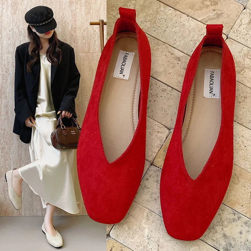 المرأة ساحة تو خمر الشقق لينة المتسكعون أحذية الباليه الجلدية مريحة للإناث فستان أحذية Mujer 2026 جديد #1