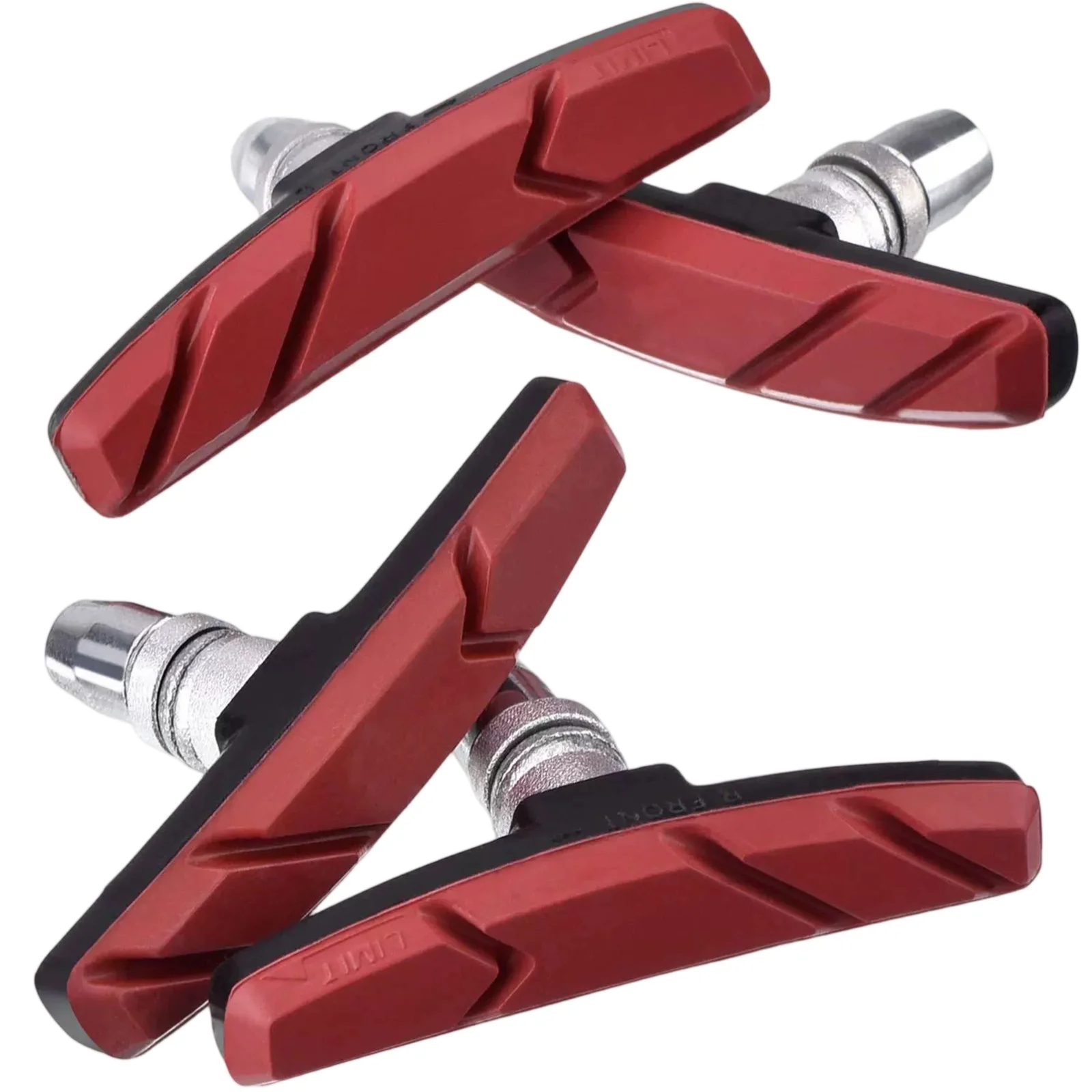 

2 пары V-образных бесшумных тормозных колодок, подходящих для BMX, дорожного горного велосипеда, бесшумные прочные тормозные колодки, аксессуары для велосипеда