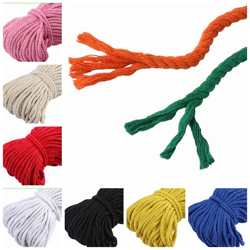 5-6 мм хлопковый веревочный шнур, экологически чистая витая веревка, высокопрочная нить, сделай сам, текстильная тканая веревка, украшение для дома, Touw, 5 ярдов 5-6 мм хлопковый веревочный шнур, экологически чистая витая веревка, высокопрочная нить, сделай сам, текстильная тканая веревка, украшение для дома, Touw, 5 ярдов