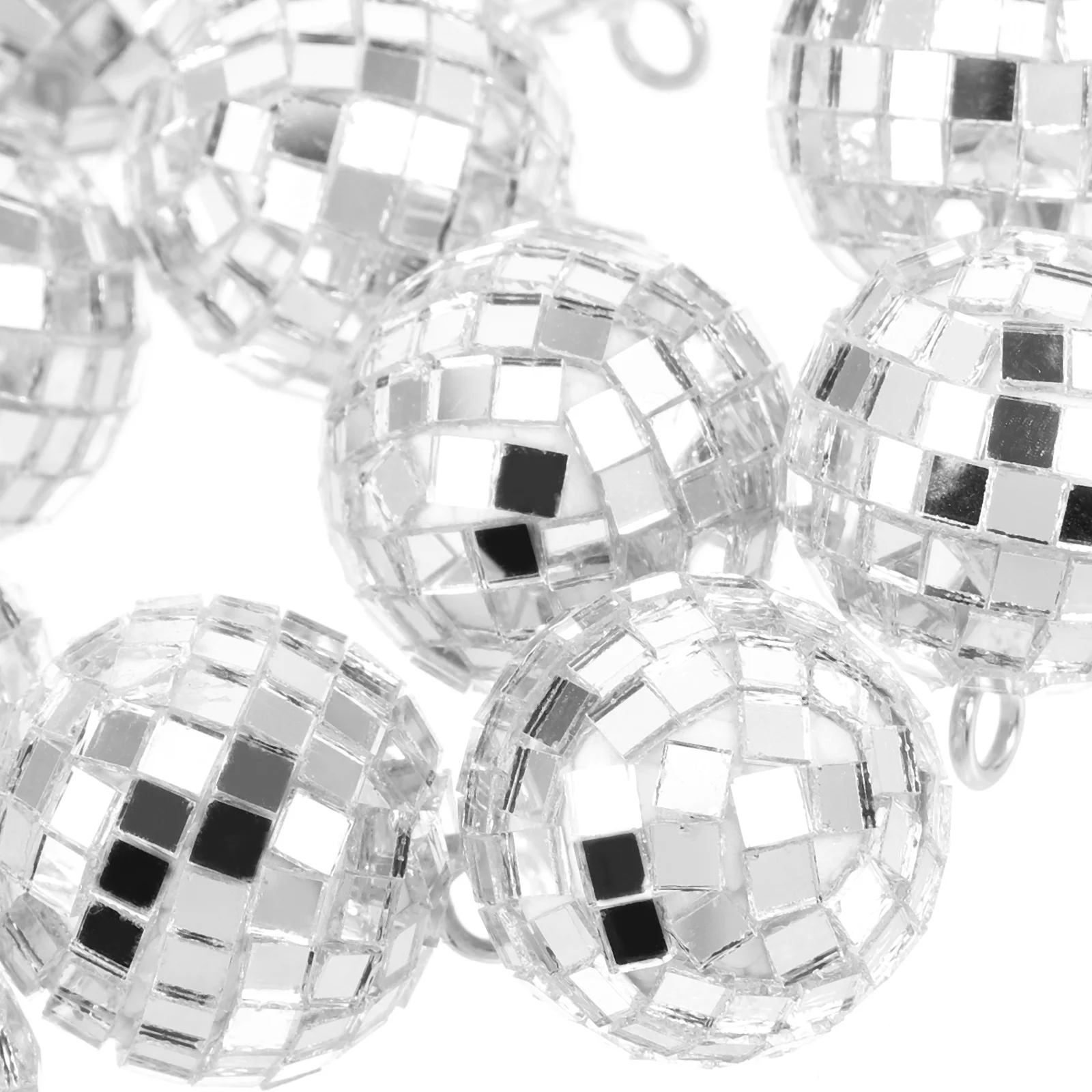 20 Pcs Vintage Disco Pendant Ball Keychain Hanging Charm Charms Mini Retro Decor Novelty Bracelet Making Supplies DIY Cake