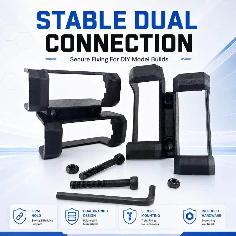 Long Lasting Matte Nylon Double Connection Bracket Hollow Design Model Building Practical Parts
