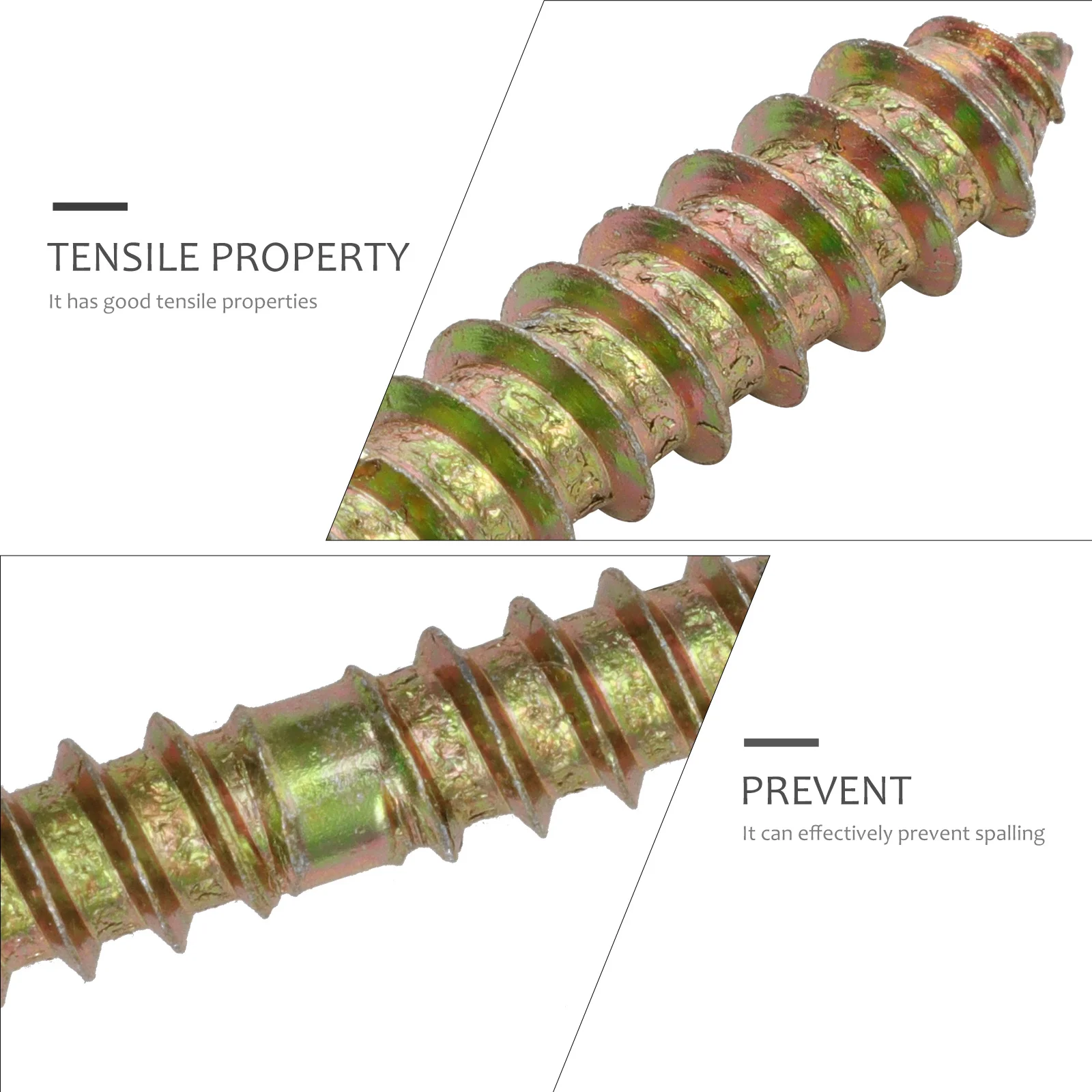 

40pcs Double Ended Screw Zinc Plated Carbon Steel For Wood Connection Furniture Connector Rod Self Tapping Thread Bolt