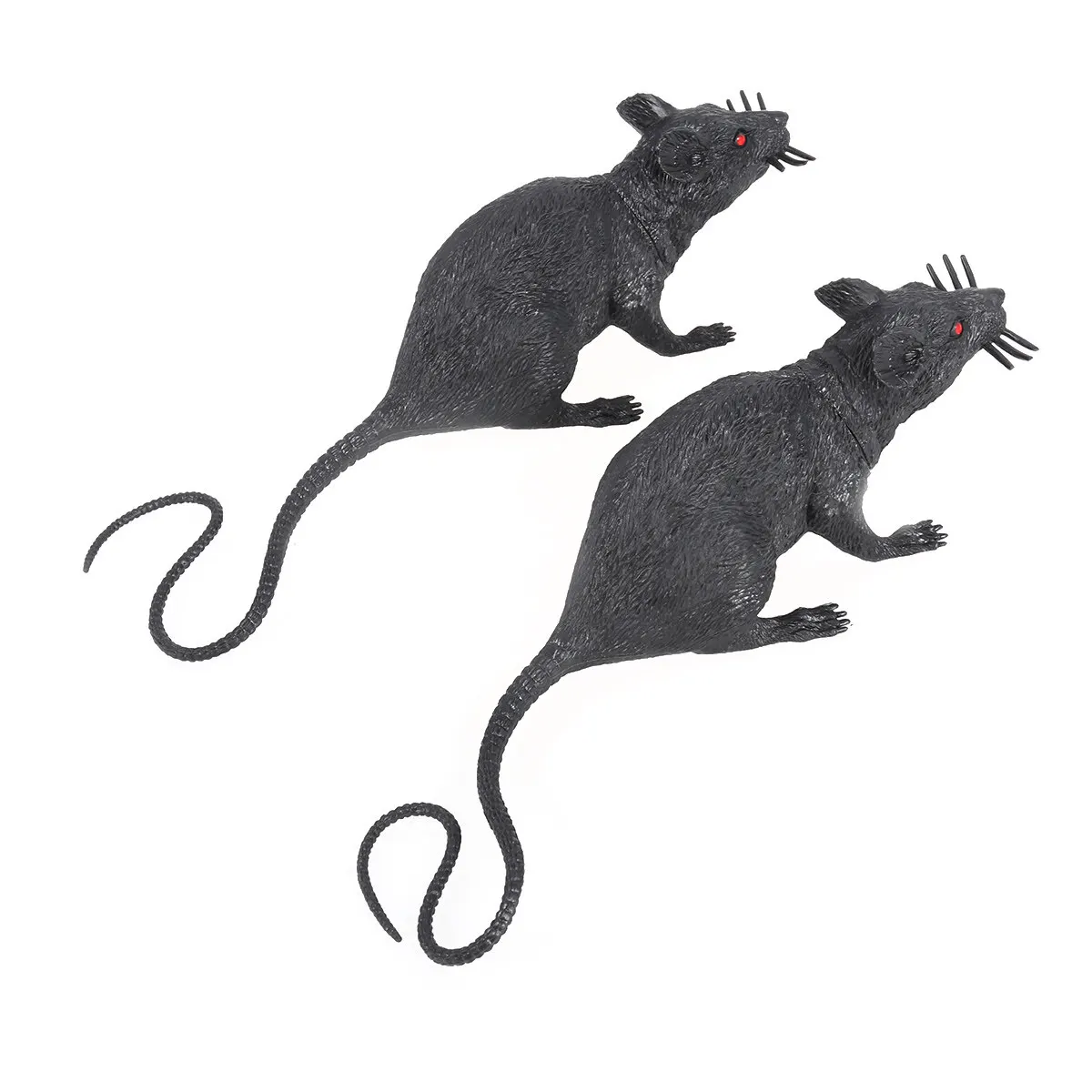 Realistic Plastic Mice Props – 2pcs Eco-Friendly Textured Halloween Prank & Party Decoration
